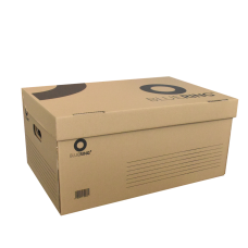 Archiváló konténer karton doboz fedeles 54x36x25cm, felfelé nyíló tetővel Bluering® barna