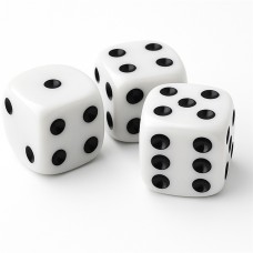 Dobókocka 15x15mm, műanyag, 3db/csomag, Nebulo