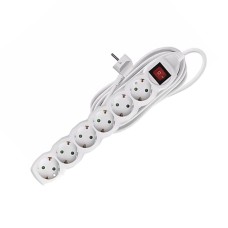 Elosztó hat csatlakozós kapcsolós túlfeszültség védett 1,5m kábellel asztali 16A max. 3500W