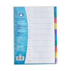 Elválasztólap, színes műanyag 10 részes Bluering®