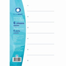 Elválasztólap, színes műanyag 6 részes Bluering®