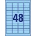 Etikett címke, 45,7 x21,2mm, univerzális visszaszedhető, 48 címke/ív, 20 ív/doboz, Avery kék