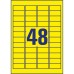 Etikett címke, 45,7 x21,2mm, univerzális visszaszedhető, 48 címke/ív, 20 ív/doboz, Avery sárga