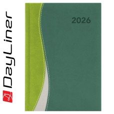 Határidőnapló Dubai A5 heti, fehér lapokkal zöld-zöld Dayliner 2026.