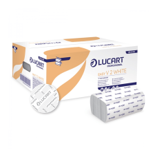 Kéztörlő 2 rétegű V hajtogatású 190 lap/csomag 20 cs/karton Easy White Lucart_863048 fehér