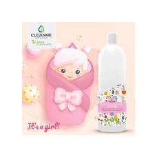 Mosógél 1 liter (20 mosás) fehér és színes ruhákhoz Cleanne_Baba-Mama Its a girl