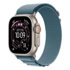 Okosóra Apple Watch Ultra 3 Cellular 49mm Natural Titanium Case with Light Blue Alpine Loop - Medium