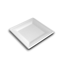 Papírtányér szögletes 20 x 20 cm komposztálható cukornád 50 db/csomag natúr