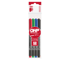 Alkoholos marker készlet, M, OHP Ico, 4 klf.szín