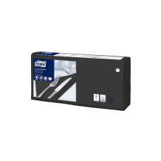 Szalvéta 2 rétegű 1/4 hajtás lapméret: 32,8 x 32,5 cm 200 lap/csomag Lunch Tork_477148 fekete