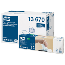 Szalvéta adagolóba 500 db/csomag 8 csomag/karton fehér levélmintás Extra Soft Xpressnap® Tork_13670