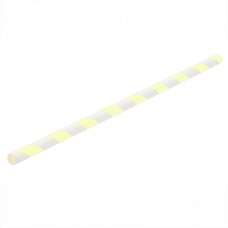 Szívószál papír 8 x 230 mm 250 db/csomag citromsárga / fehér csíkos