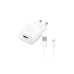 Töltő hálózati HUAWEI USB aljzat (18W, gyorstöltő + C02450768A microUSB kábel) fehér