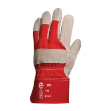 Védőkesztyű erős bőr L-es méret piros
