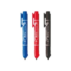 Alkoholos marker 1,3 mm, nyomógombos, Zebra Mckie Retractable írásszín fekete