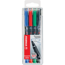 Alkoholos marker készlet 0,4mm, STABILO OHPen S, 4 klf. szín