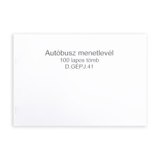Autóbusz menetlevél A4, 100lap,os fekvő D.GEPJ.41