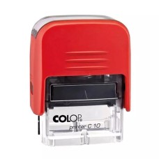 Bélyegző C10 Printer Colop átlátszó piros ház/fekete párna Bélyegző C10 Printer Colop átlátszó piros ház/fekete párna