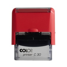 Bélyegző C30 Colop piros átlátszó ház/kék párna