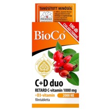 C+D Duo Retard C-vitamin 1000mg + D3-vitamin 2000NE tabletta 100db BioCo C+D Duo Retard C-vitamin 1000mg + D3-vitamin 2000NE tabletta 100db BioCo
