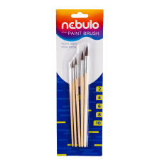 Ecset készlet natúr fa nyéllel 5 db/csomag, Nebulo