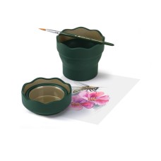 Ecsettál összecsukható mechanizmussal CLIC&GO Faber-Castell sötétzöld Ecsettál összecsukható mechanizmussal CLIC&GO Faber-Castell sötétzöld