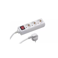 Elosztó három csatlakozós 1,5m kábellel kapcsolós asztali 16A max. 3500W