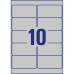 Etikett címke, 96x50,8mm, 20lap 10 címke/lap ipari ezüst poliészter Avery