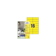 Etikett címke, 105x37mm, univerzális, 16 címke/lap Avery, sárga Etikett címke, 105x37mm, univerzális, 16 címke/lap Avery, sárga