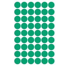 Etikett címke, o12mm, jelölésre, 54 címke/ív, 5 ív/doboz, Avery zöld