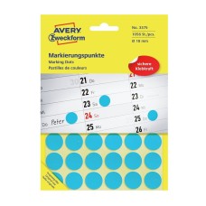 Etikett címke, o18mm, jelölésre, 24 címke/ív, 44 ív/doboz, Avery kék