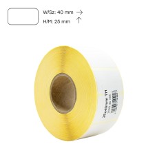 Etikett címke thermo, 25x40mm, tekercses, 2000 címke/tekercs fehér Etikett címke thermo, 25x40mm, tekercses, 2000 címke/tekercs fehér