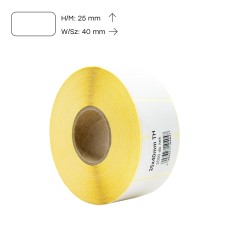 Etikett címke thermo, 25x40mm, tekercses, 2000 címke/tekercs fehér Etikett címke thermo, 25x40mm, tekercses, 2000 címke/tekercs fehér
