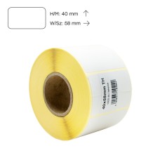 Etikett címke thermo, 40x58mm, tekercses, 1000 címke/tekercs fehér Etikett címke thermo, 40x58mm, tekercses, 1000 címke/tekercs fehér