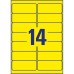 Etikett címke, 99,1 x38,1mm, visszaszedhető, neon 14 címke/ív, 25 ív/doboz, Avery sárga