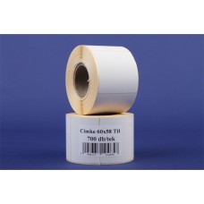 Etikett címke thermo, 60x58mm, tekercses, 700 címke/tekercs fehér Etikett címke thermo, 60x58mm, tekercses, 700 címke/tekercs fehér