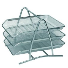 Fémhálós irattálca 3 szintes Bluering® ezüst Fémhálós irattálca 3 szintes Bluering® ezüst