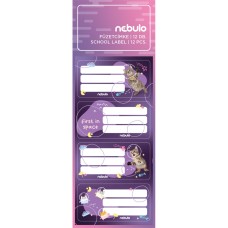 Füzetcímke 12db-os, Asztro cica , vegyes minták, Nebulo Füzetcímke 12db-os, Asztro cica , vegyes minták, Nebulo