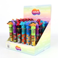 Golyóstoll 10színű, baby dino, 30 db/display Nebulo