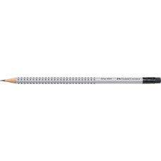 Grafitceruza B,radíros háromszögletű GRIP 2001 Faber-Castell ezüst test Grafitceruza B,radíros háromszögletű GRIP 2001 Faber-Castell ezüst test