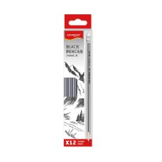 Grafitceruza HB, radíros, háromszögletű 12 db/bliszter Keyroad Black Grafitceruza HB, radíros, háromszögletű 12 db/bliszter Keyroad Black