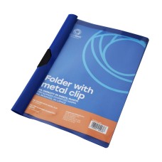 Gyorsfűző klip mappa A4, műanyag 30laphoz fém klippes Bluering® kék