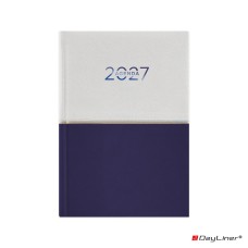 Határidőnapló Contrast A5 napi, fehér lapokkal fehér-sötétkék Dayliner 2027. Határidőnapló Contrast A5 napi, fehér lapokkal fehér-sötétkék Dayliner 2027.