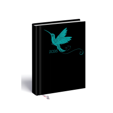 Határidőnapló Laser B/6, heti fehér lapokkal türkiz-kolibri mintával Realsystem 2026.