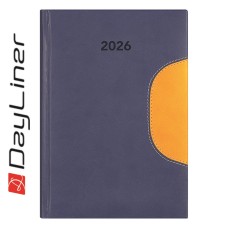 Határidőnapló Memphis A5 napi, fehér lapokkal kék-sárga Dayliner 2026.