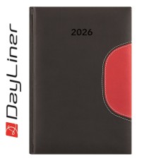 Határidőnapló Memphis B5 heti, fehér lapokkal fekete-piros Dayliner 2026.