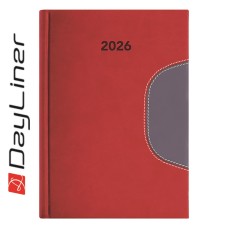 Határidőnapló Memphis B5 heti, fehér lapokkal piros-szürke Dayliner 2026.