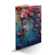 Határidőnapló Picture B/5, heti fehér lapokkal floral Realsystem 2027.