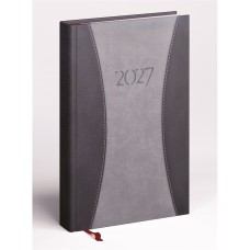 Határidőnapló Prémium A A/5, napi krémszínű lapokkal szürke Realsystem 2027.