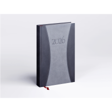 Határidőnapló Prémium A B/5, heti krémszínű lapokkal szürke Realsystem 2026.